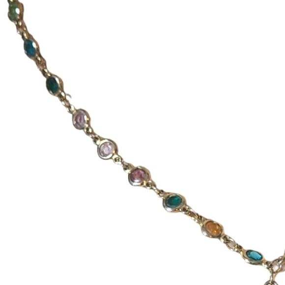 VINTAGE Pearls Colored Stones and Silver Necklace 12" - 16" - Picture 3 of 10